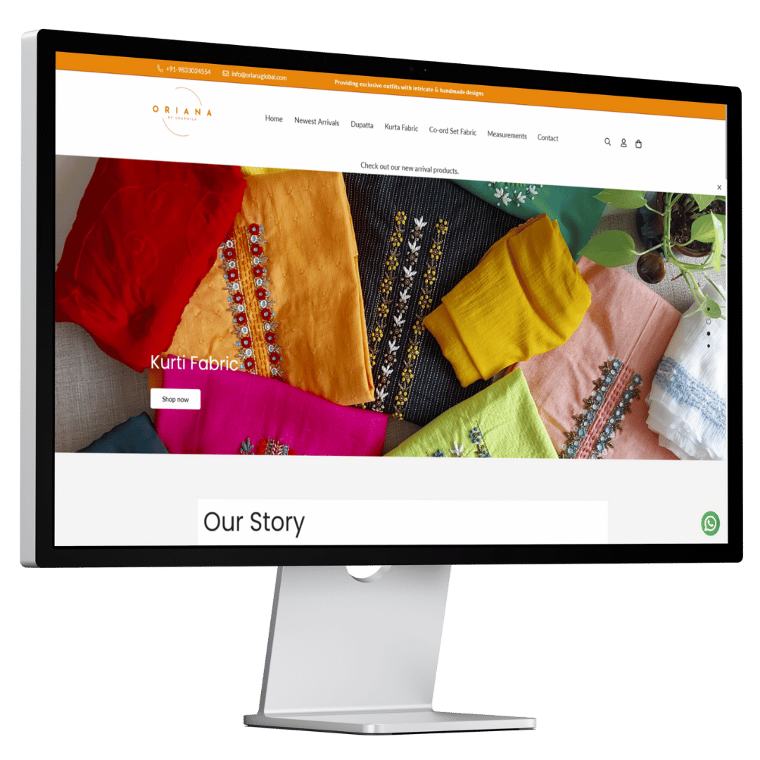 Oriana Website Dekstop View