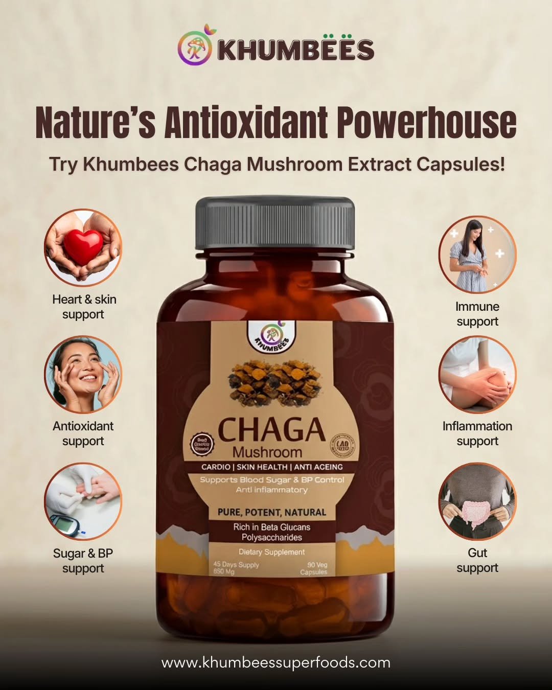 Nature’s Antioxidant Powerhouse 🍄✨ Support your immunity, heart, skin, and gut health naturall