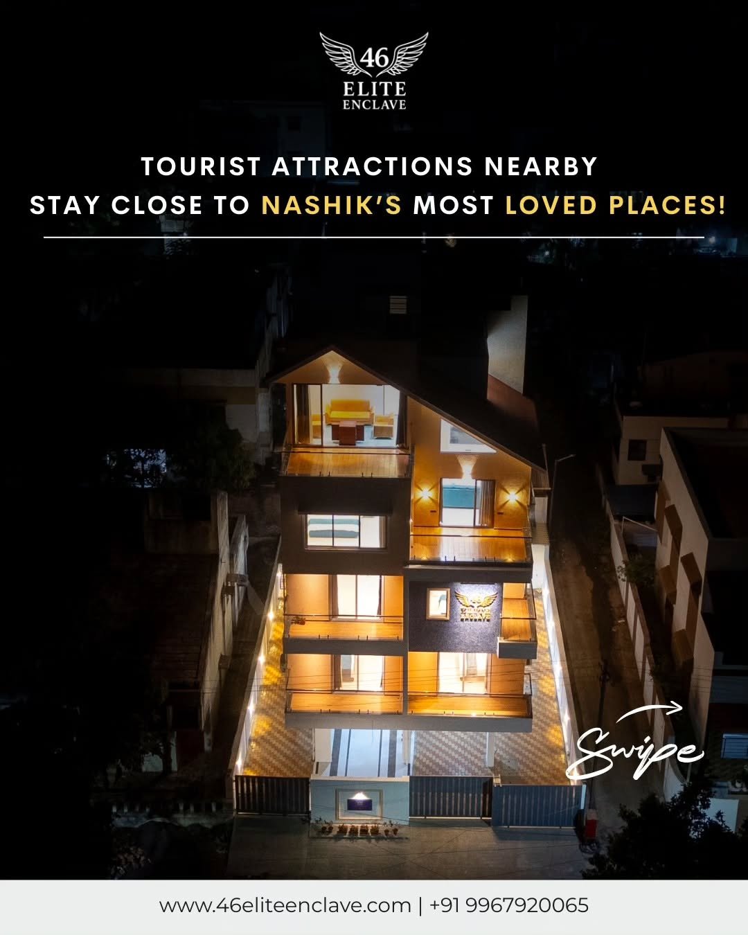Stay where comfort meets convenience ✨46 Elite Enclave puts you minutes away from Nashik’s most
