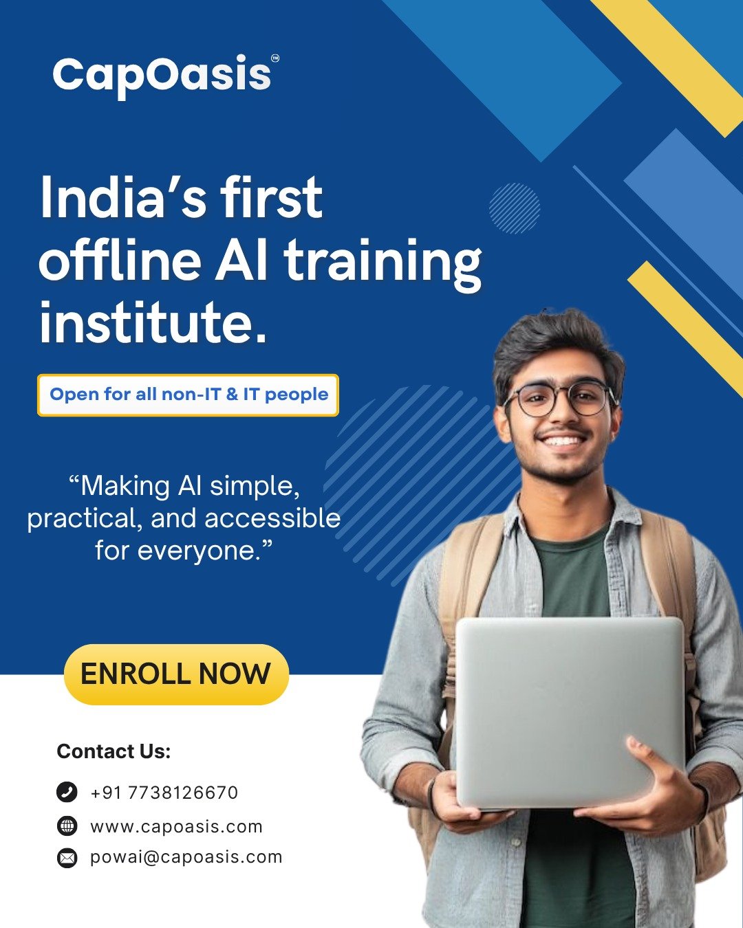 🚀 Step into the Future with CapOasis—India’s First Offline AI Training Institute!Whether you’re